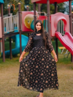 China Georgette Gown Three Piece