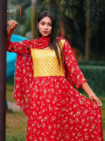 China Georgette Gown Three Piece