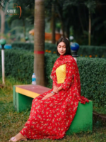 China Georgette Gown Three Piece