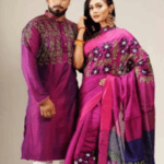 Block Printed Dhupian Silk Couple Set