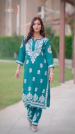 Linen Embroidery Two Piece