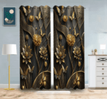 2 Piece 3D Print Premium curtain