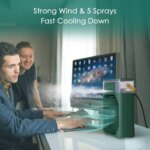 3 In 1 Air Cooling USB Fan with LED Night Light Water Fan - Image 3