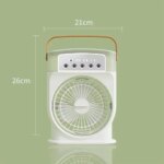 3 In 1 Air Cooling USB Fan with LED Night Light Water Fan - Image 3