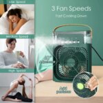 3 In 1 Air Cooling USB Fan with LED Night Light Water Fan - Image 9
