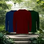 3 pcs Full Sleeve Solid T-Shirt Combo - Image 3