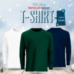 3 pcs Full Sleeve Solid T-Shirt Combo - Image 2