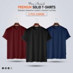 3 pcs Premium Solid T-Shirt Combo Offer - Image 2