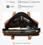 Amsburg Laptop Leather Bag(Black) - Image 5