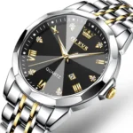 Butter  Fly Lock Olievs  Stainless Steel fashionable  Couple watches +1pcs chain cutter+ 2 pcs battery  Silver black - Image 6