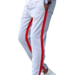 Casual Men's Sweatpant Trouser Black + Red - Image 2