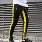 Casual Men's Sweatpant Trouser Black + Yellow