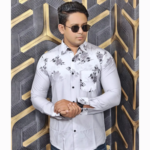 China spandex Digital Print Casual Shirt For Men's