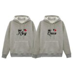 Comfortable Winter (King & Queen-Gray) Couple Hoodie - Image 2