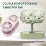 Double Motor Folding Table Top Fan - Image 3