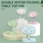 Double Motor Folding Table Top Fan - Image 7