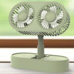 Double Motor Folding Table Top Fan - Image 5