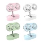 Double Motor Folding Table Top Fan - Image 6