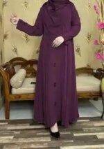 Dubai cherry fabric Tasfiya button borka for women//without hijab only borka