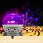 E27 LED Music Crystal Magic Effect Ball Light RGB Lamp Mp3 Bluetooth Music Led Stage Light AC110-240V 6W Disco Dj Stage Light - Image 2