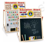 Educational Learning Multipurpose Double-Sided Magnetic Wooden Writing, Drawing Board (Whiteboard + Blackboard) - Image 5