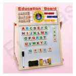 Educational Learning Multipurpose Double-Sided Magnetic Wooden Writing, Drawing Board (Whiteboard + Blackboard) - Image 6