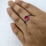 Elegant Pink Tear Drop Ring - Image 2
