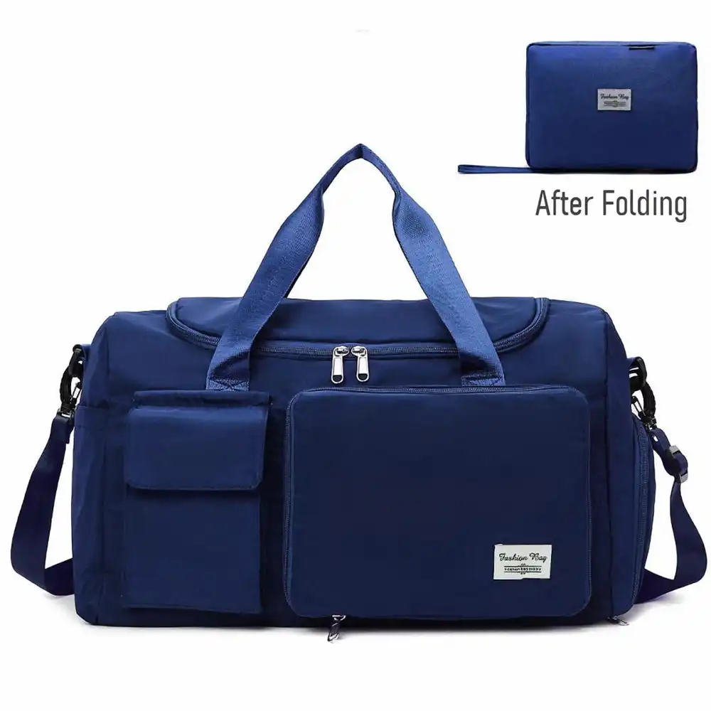 Fashionable-Large-Capacity-Travel-Gym-Bag-Blue Fashionable Large Capacity Travel & Gym Bag - Blue - Image 1