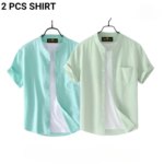 Fashionable casual Combo Half Sleeve shirt for men (Paste  + Mint) - Image 2