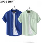 Fashionable casual  Half Sleeve shirt for men ( Mint + Petrol )