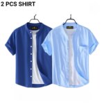 Fashionable casual Half Sleeve shirt for men ( petrol + sky)