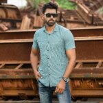 Half Sleeve Stretch Casual Shirt (Sky+blue) - Image 3