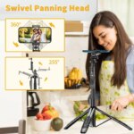 {K-28}Long Video Stand Cum Selfie Stick Tripod with Remote - 360° Rotation Phone Stand with Wireless Remote Control, with light - Image 3