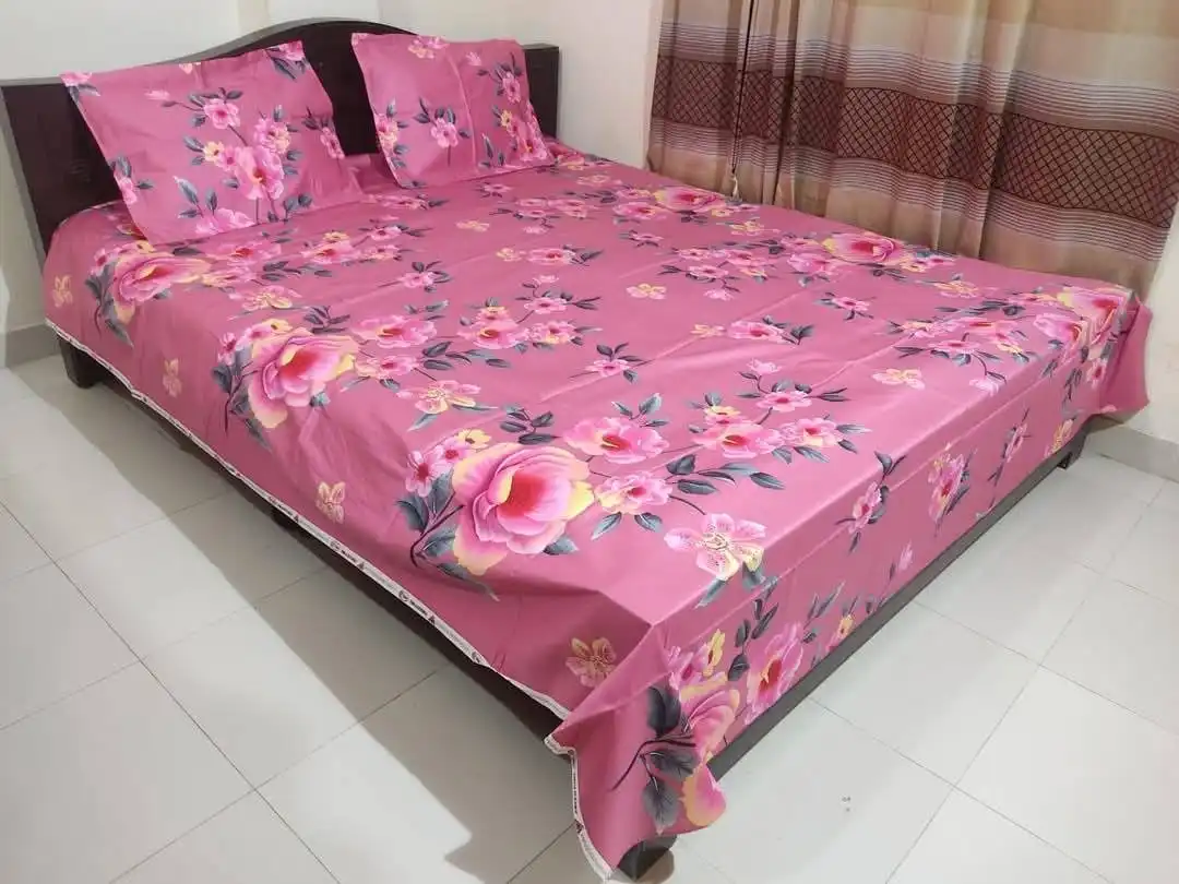 King-Size-Full-cotton-fabric-Panel-Bedsheet-1 King Size Full cotton fabric Panel Bedsheet - Image 1