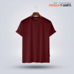 Men's Premium Solid T-Shirt- Maroon - Image 2