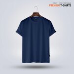 Men's Premium Solid T-Shirt- Navy - Image 2
