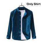 Men's Solid Colour Ban color Shirt (petrol) - Image 2