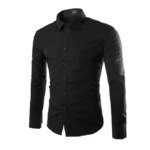 Men's Solid Colour Color Shirt(black)