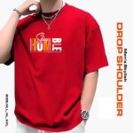 Men's Stylish Drop Shoulder- Red - Image 2