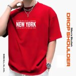 Men's Stylish Drop Shoulder- Red - Image 2