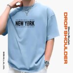 Men's Stylish Drop Shoulder- Sky Blue - Image 2