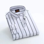 Men's  long sleeve stripe / print shirt