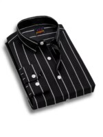 Men's  long sleeve stripe / print shirt