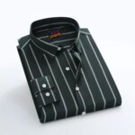 Men's long sleeve stripe / print shirt