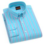 Men's  long sleeve stripe / print shirt - Image 2