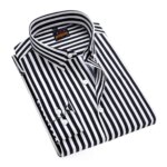 Men's  long sleeve stripe / print shirt - Image 2