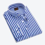 Men's  long sleeve stripe / print shirt - Image 2