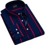 Men's  long sleeve stripe / print shirt - Image 2