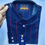 Men's  long sleeve stripe / print shirt - Image 4