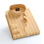 Men's  long sleeve stripe / print shirt - Image 2